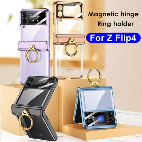 new version Plating Magnetic Hinge Case for Samsung Galaxy Z Flip 4
